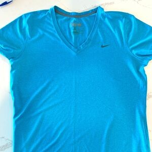 Nike turquoise dri fit v neck XL top